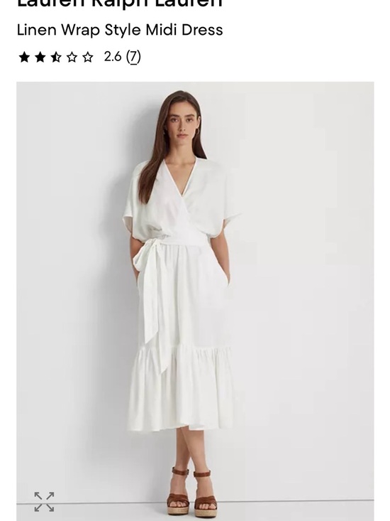 Lauren Ralph Lauren Dresses & Skirts - Lauren Ralph Lauren White Linen-Effect Wrap Midi Dress